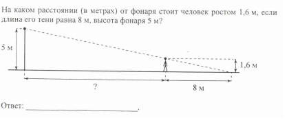 На каком расстоянии (в метрах) от фонаря 