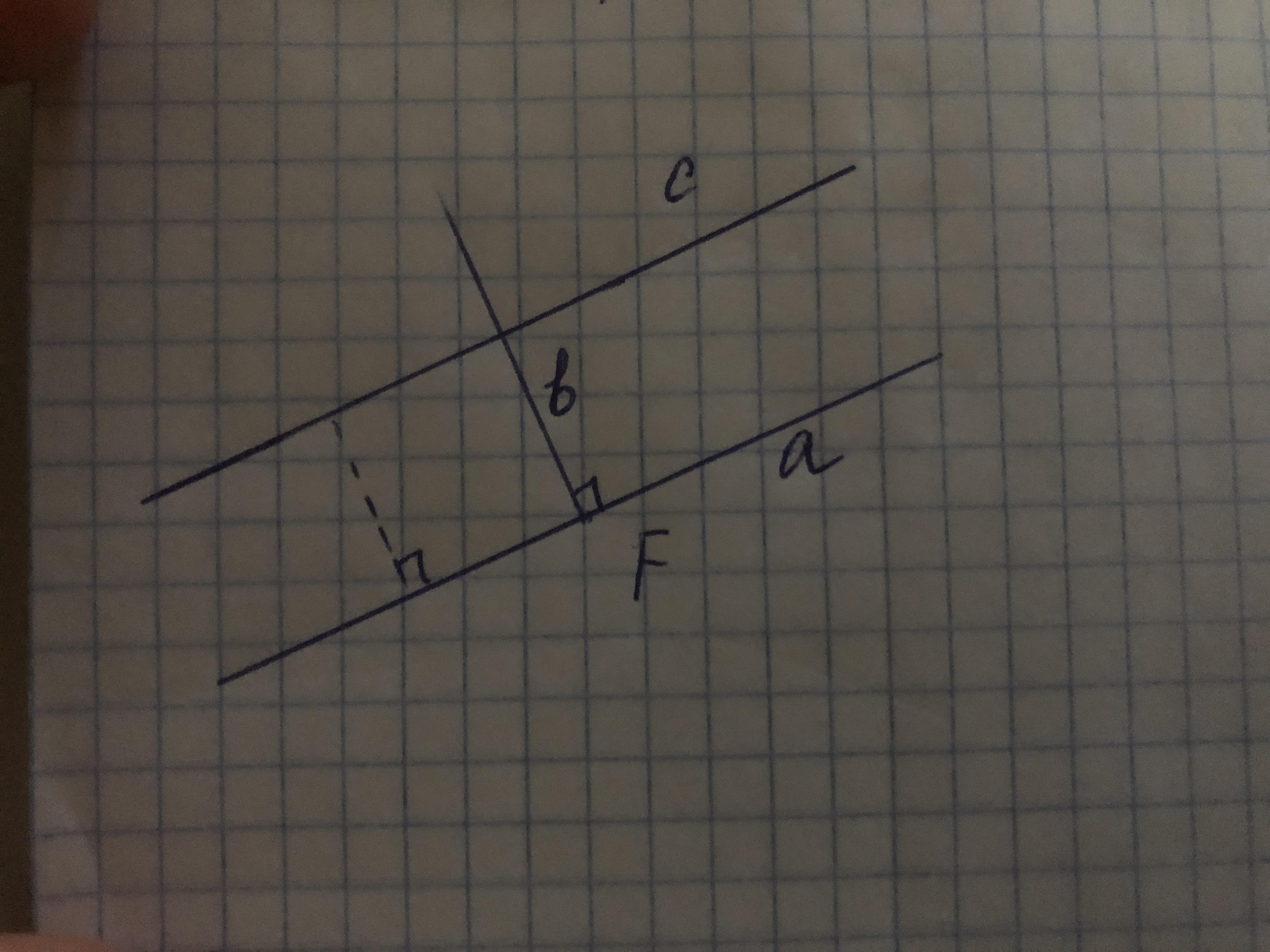 Перерисуйте в тетрадь рисунок проведите через f прямую а параллельную прямой c