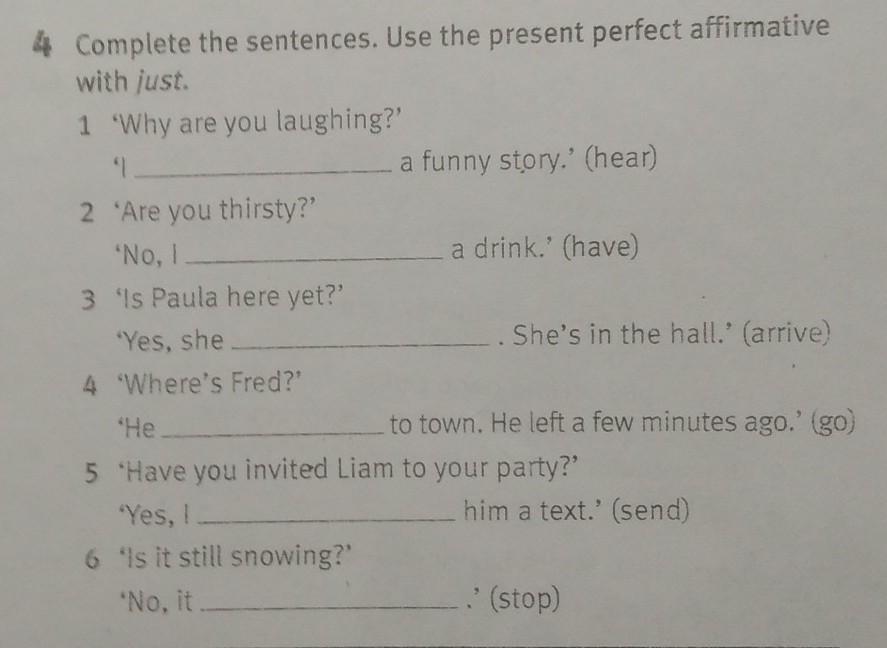 Write sentences use the present