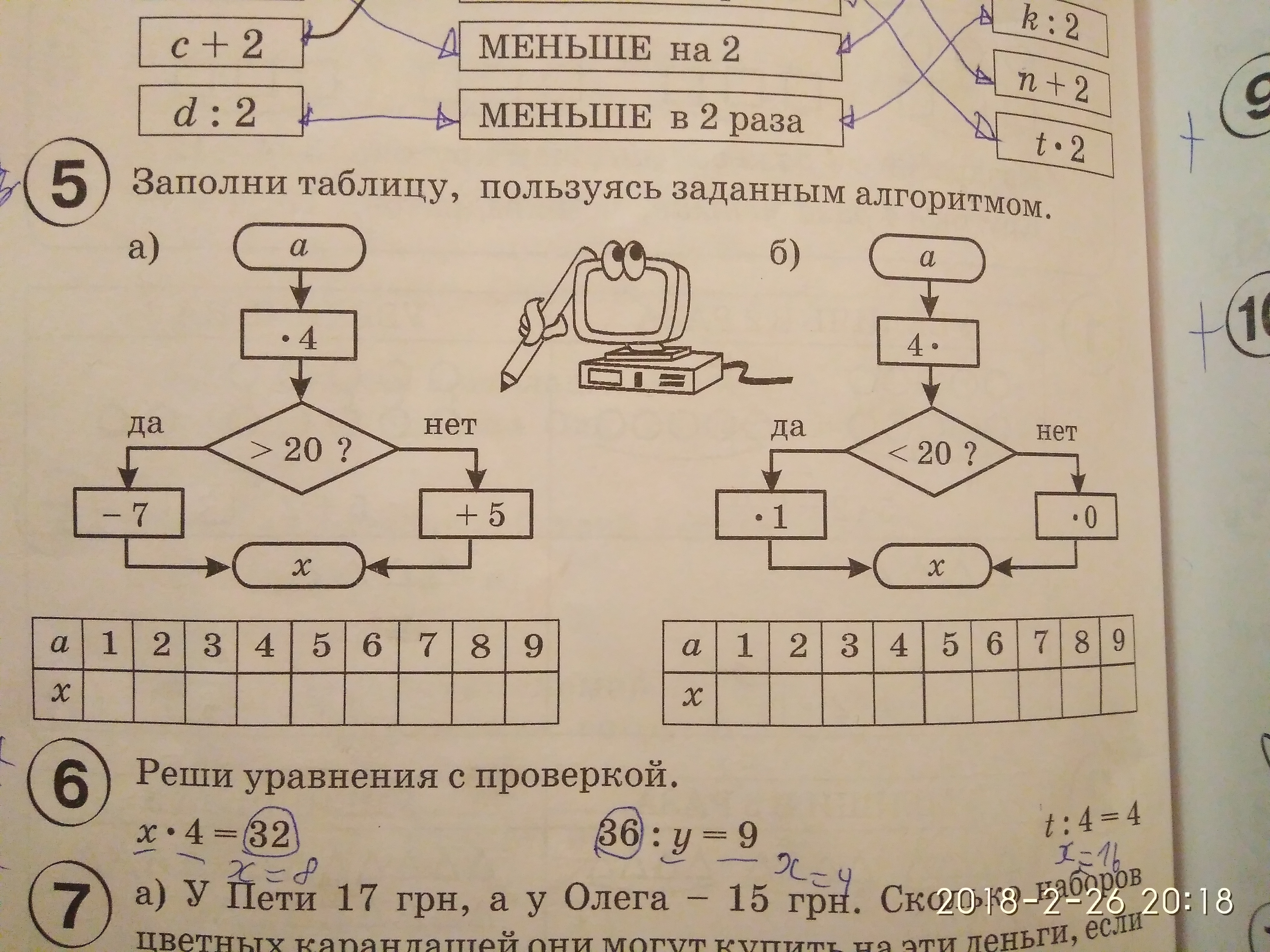 Реши 5 задание. Заполни таблицу используя заданный алгоритм. Заполни таблицу пользуясь заданным алгоритмом. 2) Заполни таблицу, пользуясь заданным алгоритмом:. Заполните таблицу пользуясь заданным алгоритмом 2 класс.