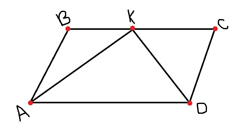 Параллелограмм авсд и треугольник