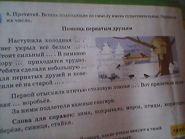 Наступила холодная. Вставь подходящие по смыслу существительные. Прочитай впиши подходящие по смыслу имена существительные. Прочитайте впишите подходящие по смыслу имена существительные. Вставить по смыслу имена существительные.