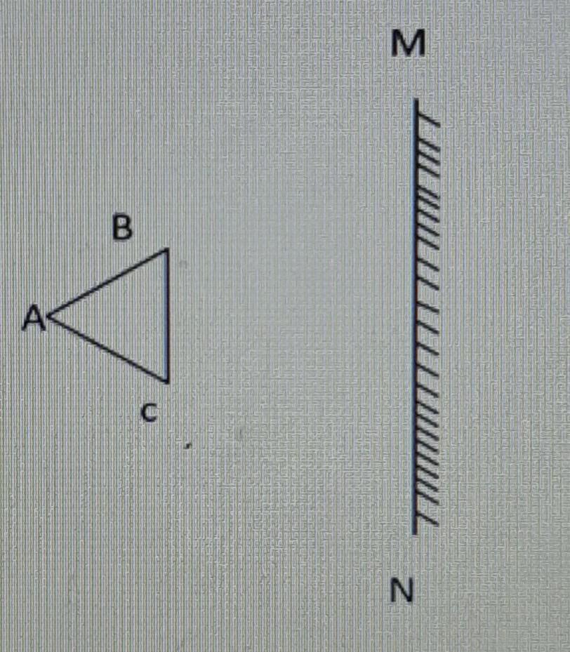 Постройте изображение фигуры в плоском зеркале ab. Построение предмета в плоском зеркале. Изображение треугольника в плоском зеркале. Фигура в плоском зеркале. Построение изображения в плоском зеркале.