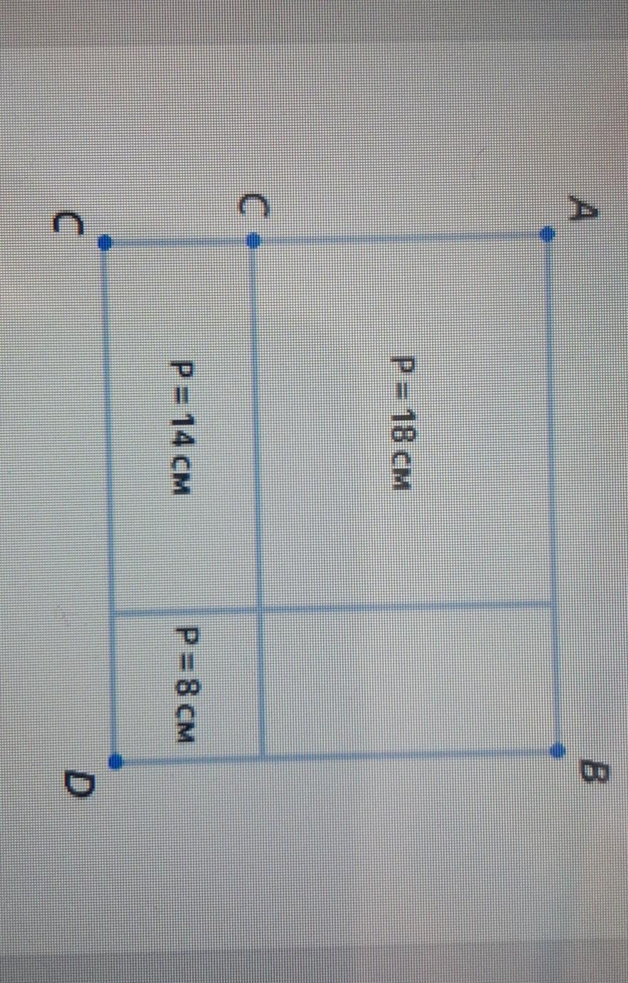 Периметр прямоугольника abcd. Прямоугольник ABCD разбит на четыре прямоугольника периметры.