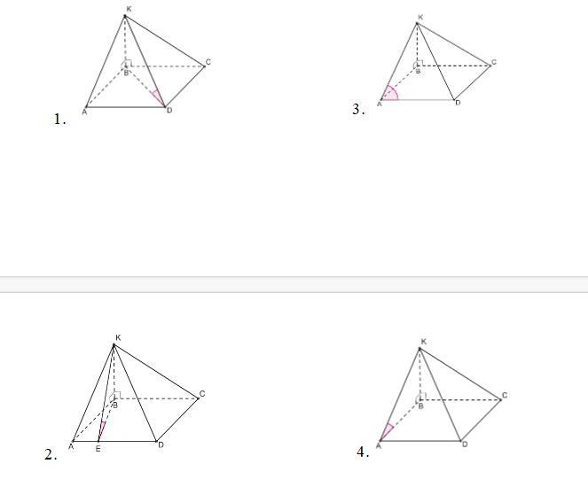 На четырех рисунках изображены углы на котором из них правильно изображен линейный угол двугранного