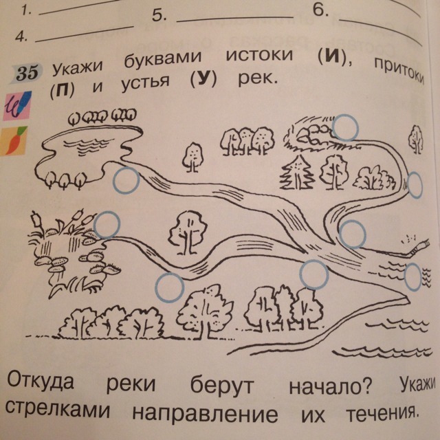 Стрелкой укажите откуда. Укажи буквами Истоки (и) , притоки. Укажи буквами Истоки и притоки п и устья у рек. Укажи буквами Истоки притоки и устья рек 2 класс окружающий мир. Окружающий мир укажи Истоки притоки устья.