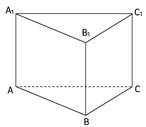 Рисунок прямой призмы в основании которой лежит прямоугольный треугольник