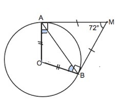 Тест 19 касательная к окружности. Отрезки касательных к окружности проведенные из одной точки. Угол 72 градуса. Угол 72. Треугольник с углами 72 72 36.