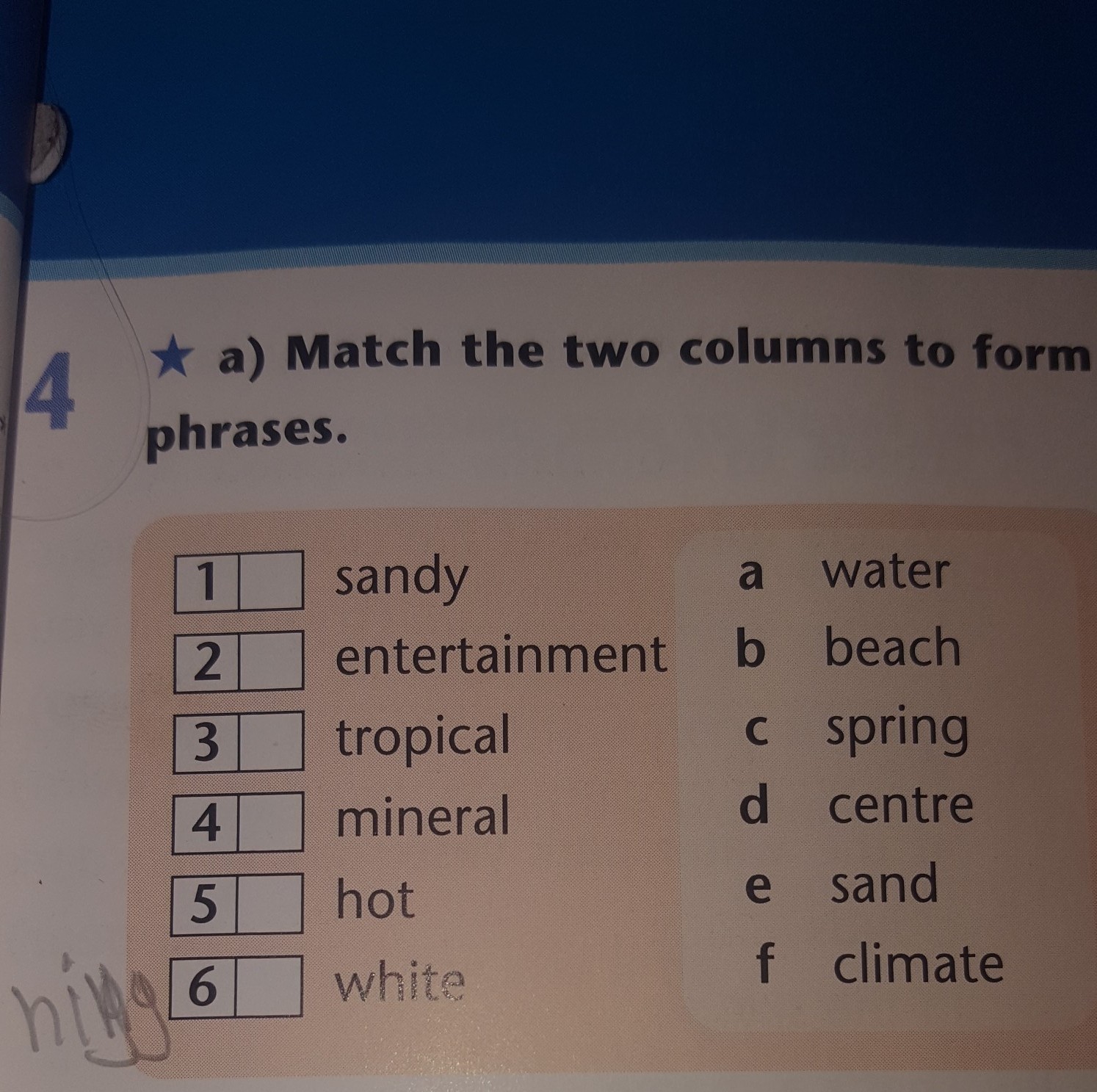 1 complete the phrase. Match the phrases. Match the columns. Match the Words. Match the two columns.