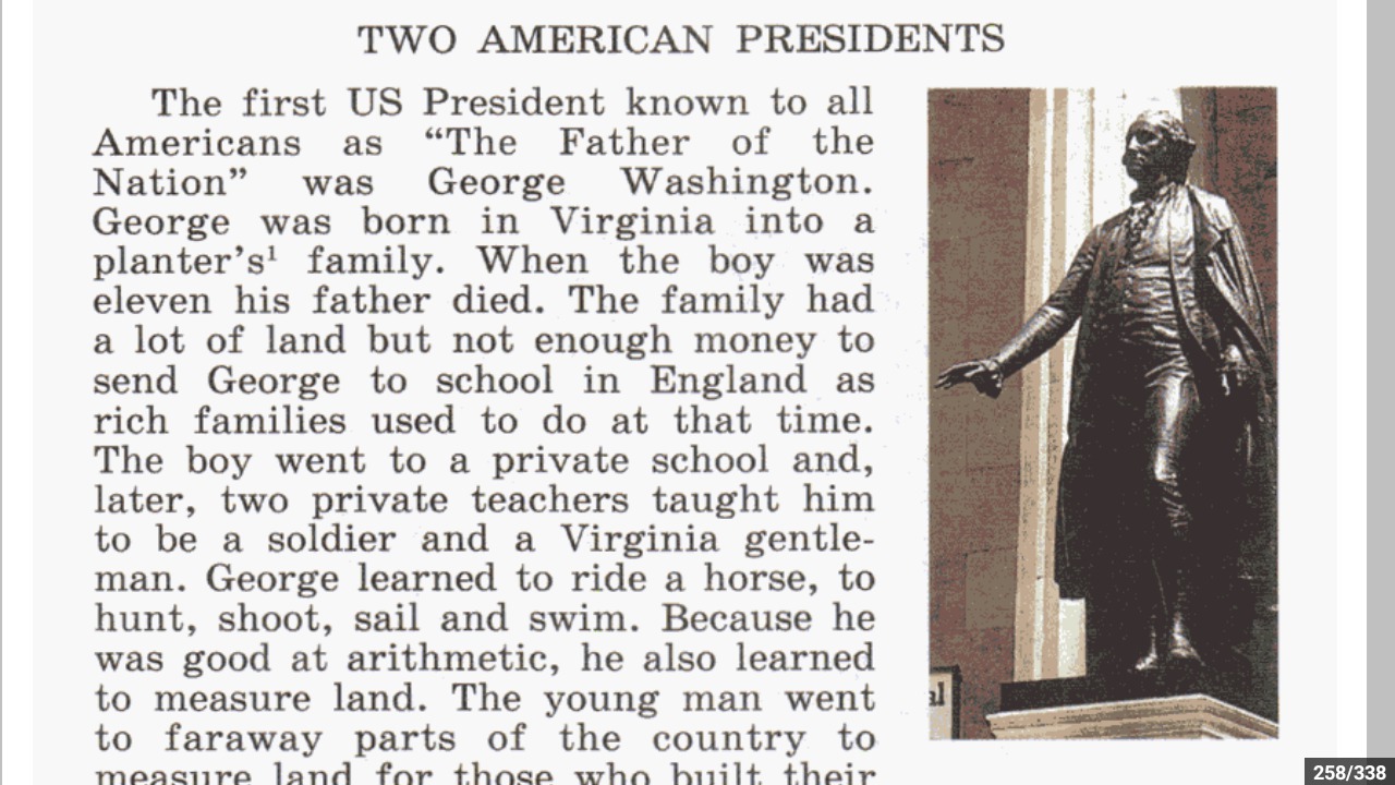 Текст американского ответа. Текст Джордж Вашингтон. The first American President was. Two American Presidents текст по английскому.